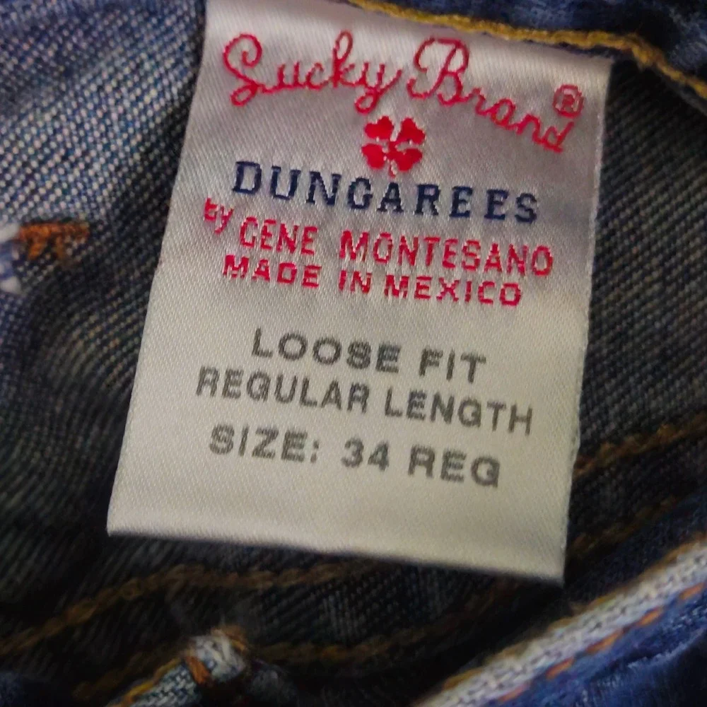 Lucky Brand Rivington Loose Fit Jeans Mens 34 Reg Blue Denim Mid Wash Relaxed